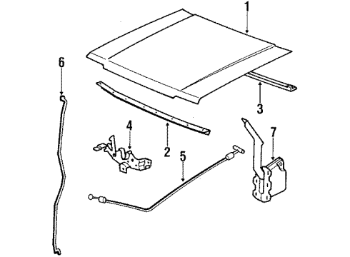 1985 Toyota Tercel Hood & Components, Body Diagram 1 - Thumbnail