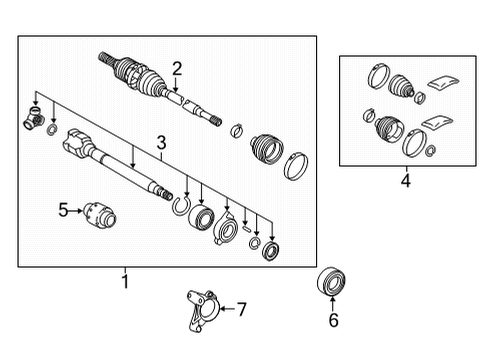 2021 Toyota Venza Shaft Assembly, OUTBOARD Diagram for 43470-80481