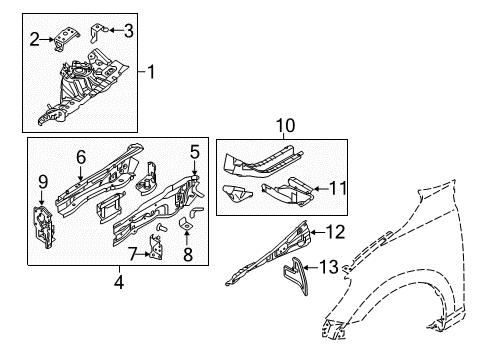 2017 Toyota Yaris iA RETAINER Sub-Assembly, F Diagram for 53704-WB001