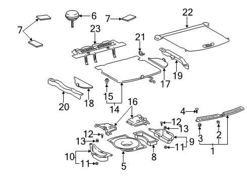 2002 Toyota Highlander Tray, Luggage Compartment Diagram for 64421-48010