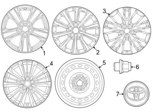 2024 Toyota Grand Highlander Wheels Diagram