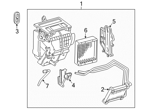 2003 Toyota Celica Heater Core & Control Valve Diagram