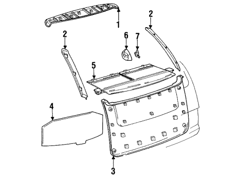 1991 Toyota Previa Interior Trim - Lift Gate Diagram