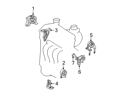 2005 Scion xB Engine & Trans Mounting Diagram 1 - Thumbnail