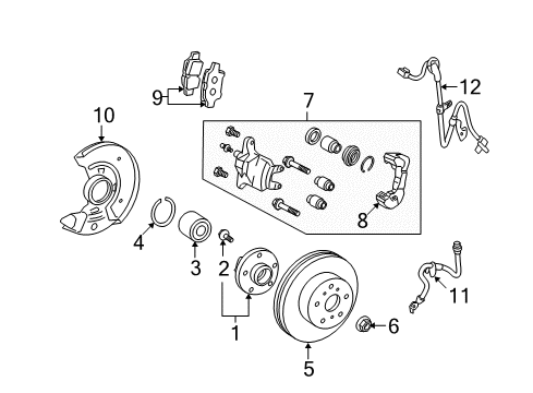 2014 Scion xD Brake Components Diagram