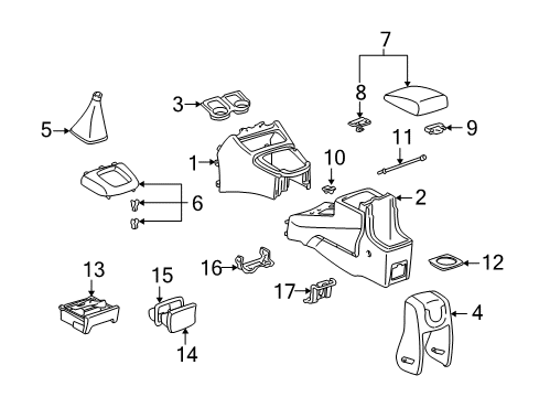 2005 Toyota RAV4 Console Diagram