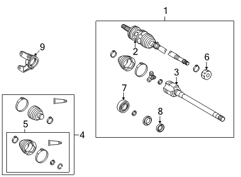 2010 Toyota Corolla Shaft Assembly, Front Drive, Right Diagram for 43410-01140