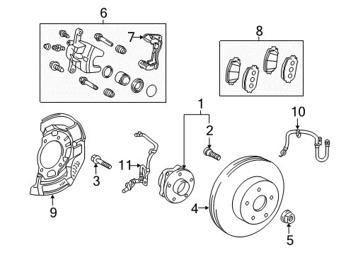 2017 Toyota Prius Prime Brake Components, Brakes Diagram