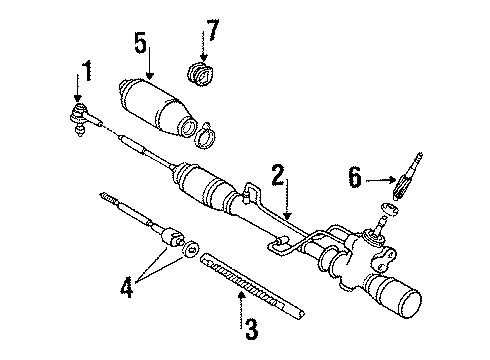 1990 Toyota Tercel Steering Gear Assembly Diagram for 45510-16101