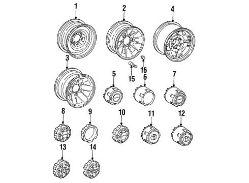 1991 Toyota Pickup Wheels Diagram 2 - Thumbnail