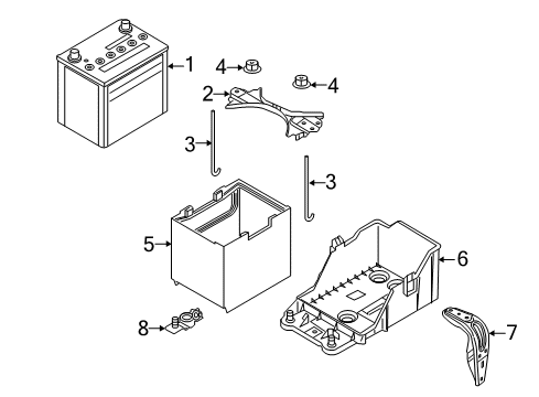 2016 Scion iA Bolt, Battery Clamp Diagram for 74451-WB001