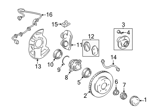 2005 Toyota 4Runner Front Disc Diagram for 43512-35322