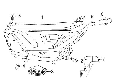 2017 Toyota RAV4 Bulbs Diagram 6 - Thumbnail