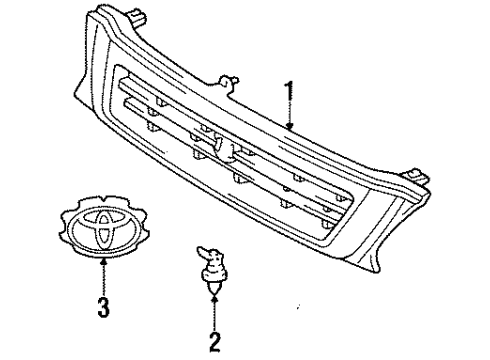 1998 Toyota Tercel Grille, Dark Green Diagram for 53111-16480-G0