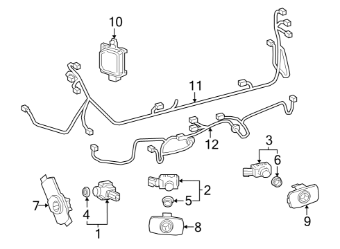 2023 Toyota Prius Parking Sensor Retainer, Passenger Side Diagram for 89348-50190-B5