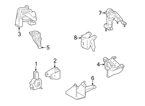 2008 Toyota Matrix Engine & Trans Mounting Diagram