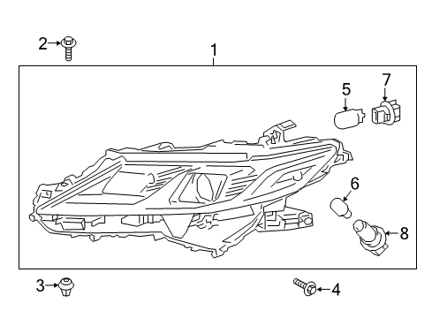 2022 Toyota Camry Bulbs Diagram 2 - Thumbnail