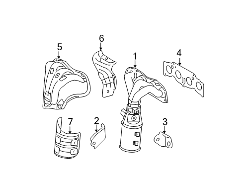 2007 Toyota Camry Exhaust Manifold Converter Sub-Assembly Diagram for 25051-28300