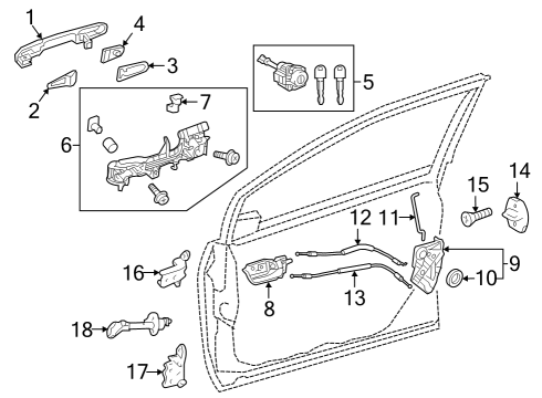 2023 Toyota Prius Door Check, Front Diagram for 68610-47060