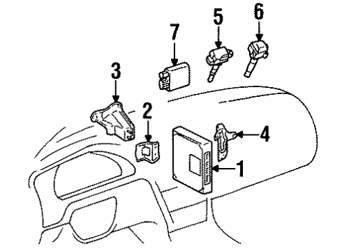 1996 Toyota Avalon Bracket, Engine Control Computer Diagram for 89667-07010