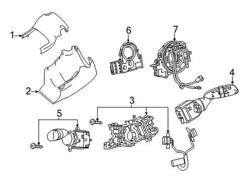 2023 Toyota Corolla Cross Shroud, Switches & Levers Diagram