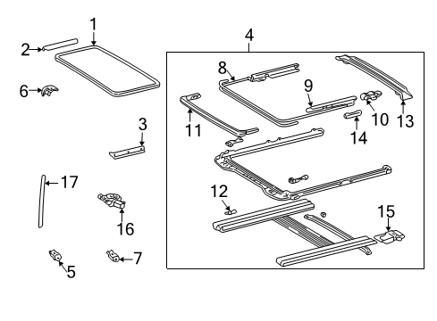 1998 Toyota Camry Sunroof Diagram 2 - Thumbnail