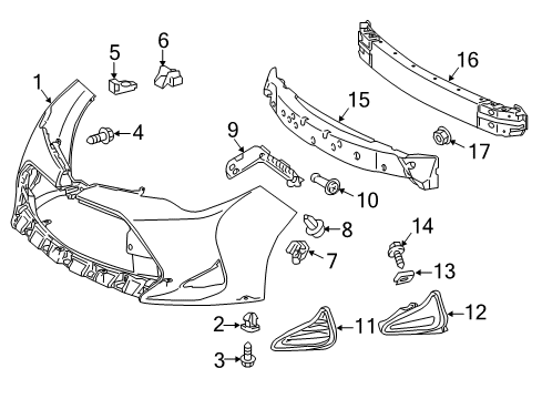 2018 Toyota Corolla Front Bumper Diagram 2 - Thumbnail