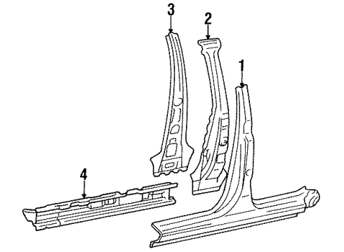 1997 Toyota Avalon Member Sub-Assy, Main Floor Side, RH Diagram for 57401-07010