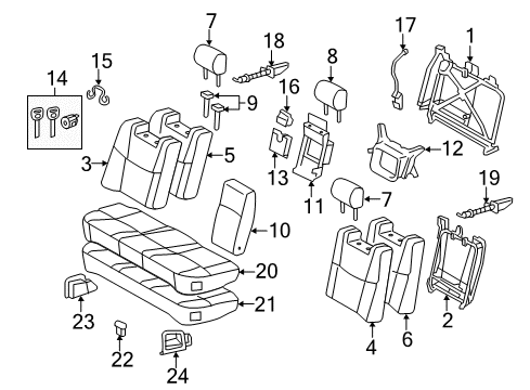 2011 Toyota Avalon ARMREST Assembly, Rear Seat Diagram for 72830-07050-B0