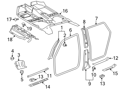 2005 Toyota Corolla Trim, Rear Door Opening, RH Diagram for 62333-02040-B0