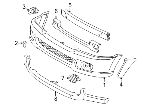 2002 Toyota Sequoia Cover, Front Bumper Diagram for 52119-0C901