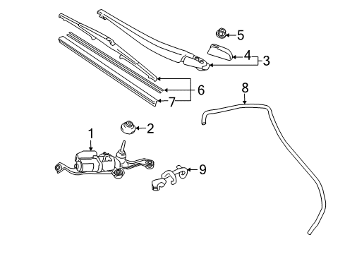 2012 Toyota Prius Lift Gate - Wiper & Washer Components Diagram