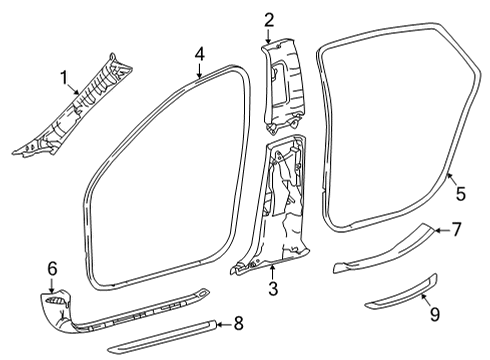 2021 Toyota Mirai GARNISH Assembly, Ctr Pi Diagram for 62410-62020-C0