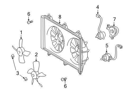 2002 Toyota Camry Cooling System, Radiator, Water Pump, Cooling Fan Diagram 1 - Thumbnail