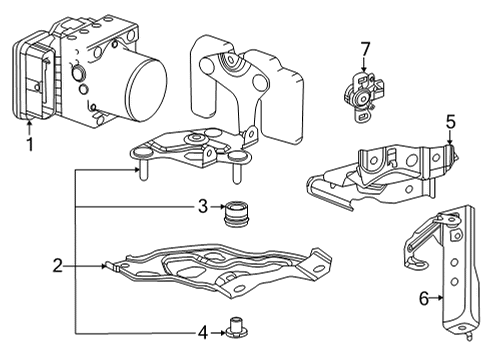 2022 Toyota Mirai ABS Components, Electrical Diagram