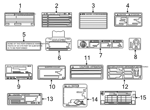 2013 Toyota Prius C Information Labels Diagram