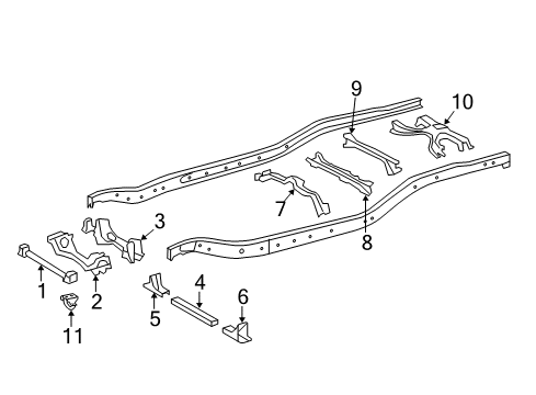 2017 Toyota Tundra Crossmembers & Components Diagram