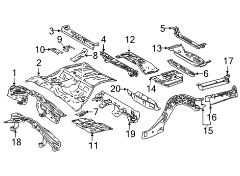 2023 Toyota Mirai Rail End, Rear Driver Side Diagram for 57616-62900