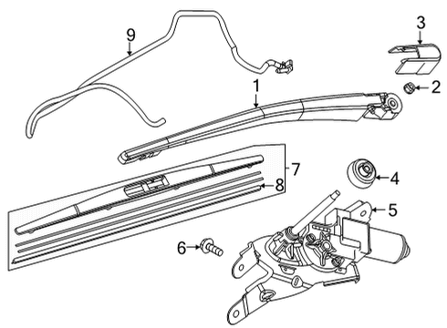 2020 Toyota Yaris Wiper Blade Rubber Diagram for 85214-WB003