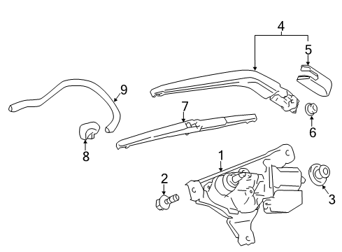 2015 Toyota Prius C Wiper & Washer Components Diagram 1 - Thumbnail