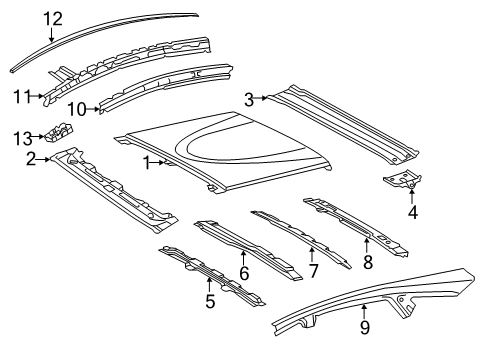 2015 Toyota Prius V Roof & Components, Exterior Trim Diagram 1 - Thumbnail