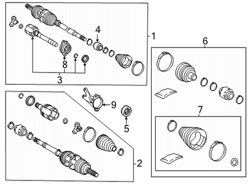 2022 Toyota Highlander Drive Axles - Front Diagram 2 - Thumbnail