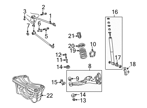 2005 Toyota RAV4 Member Sub-Assy, Rear Suspension Diagram for 51206-42040