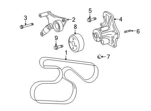 2010 Scion xB Water Pump, Belts & Pulleys Diagram