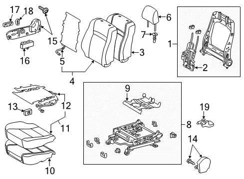 2013 Toyota Camry Front Seat Cushion Cover, Right(For Separate Type) Diagram for 71071-06J61-E1