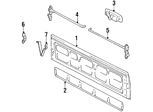 1992 Toyota Pickup Gate & Hardware Diagram