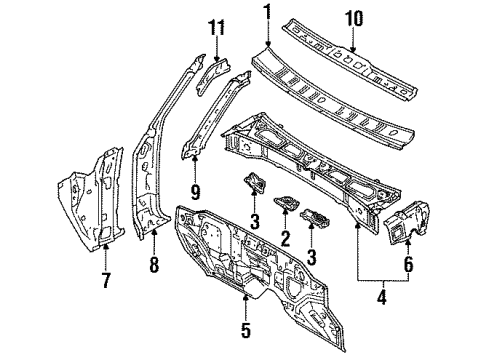 1994 Toyota Pickup Pillar Sub-Assy, Front Body, Outer RH Diagram for 61027-89115