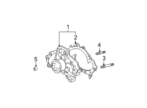 2007 Toyota Highlander Water Pump Assembly Stud Diagram for 90126-08012