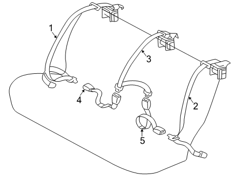 1997 Toyota Camry Outer Belt Assembly, Blue Gray, Passenger Side Diagram for 73360-AA030-B0