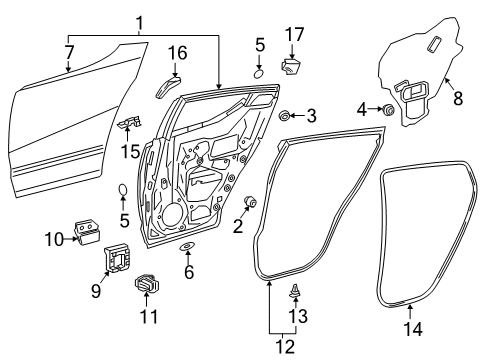 2019 Toyota C-HR Seal, Rr Door Fr Out Diagram for 67845-10010